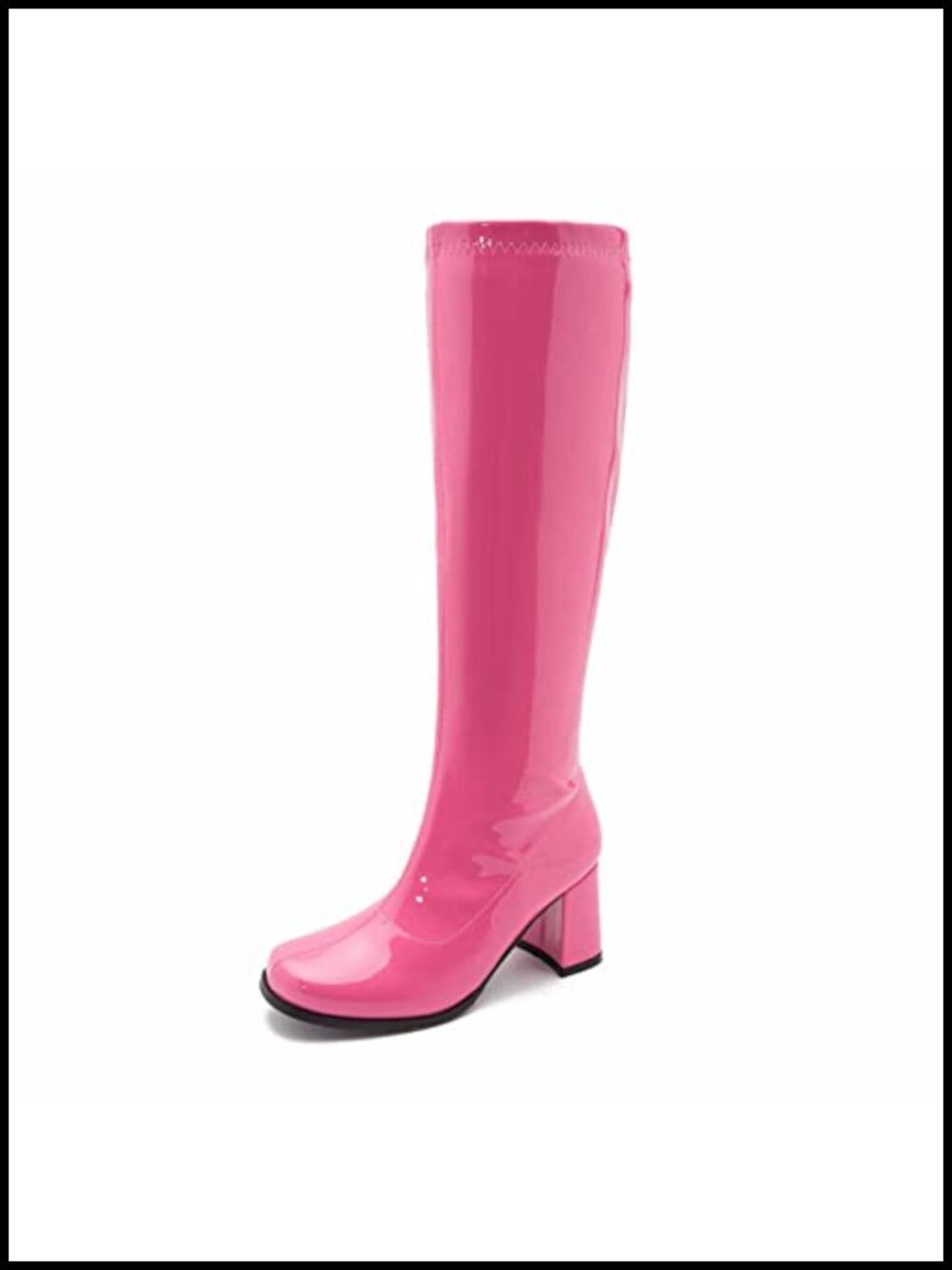 Women's Gogo Boots Chunky Heel Knee High Boots Square Toe